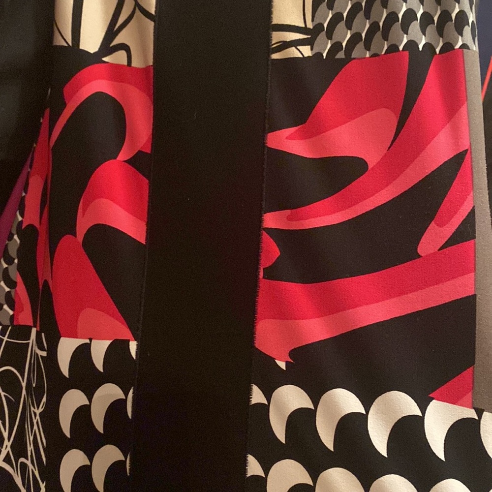 Vintage Joseph Ribkoff Hot Pink & Black Stretchy Sleeveless Keyhole Shift Dress - Picture 5 of 5